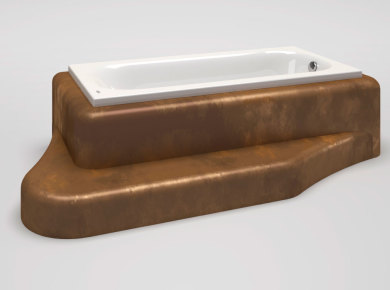 Bathtub with integrated step